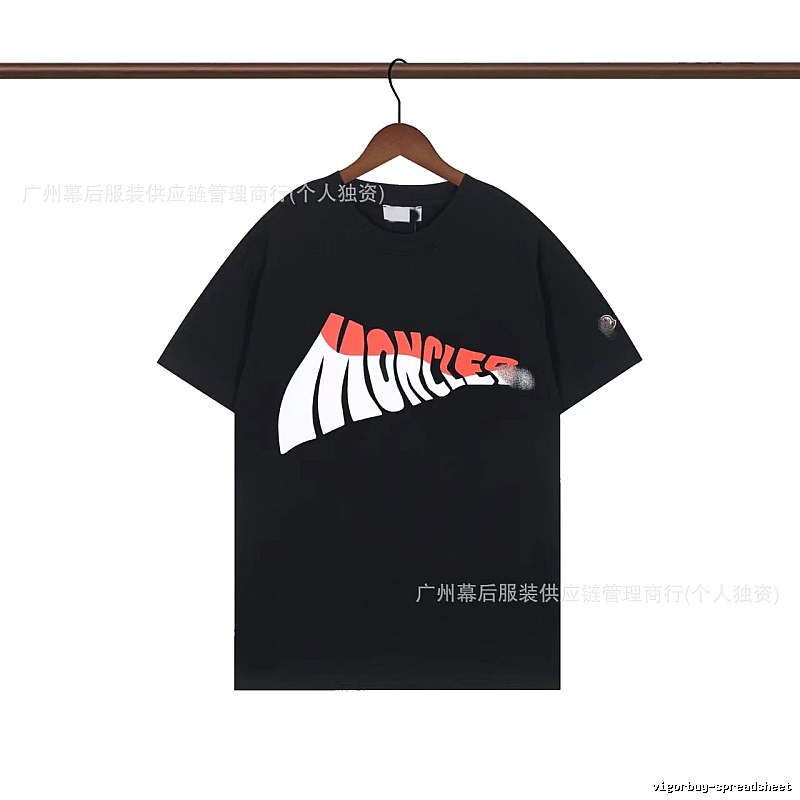 Moncler Printed Trendy Style Black Short-sleeve T-shirt