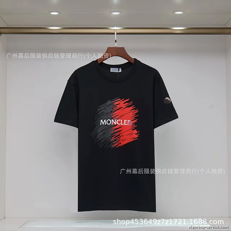 Moncler Printed Trendy Style Black Short-sleeve T-shirt