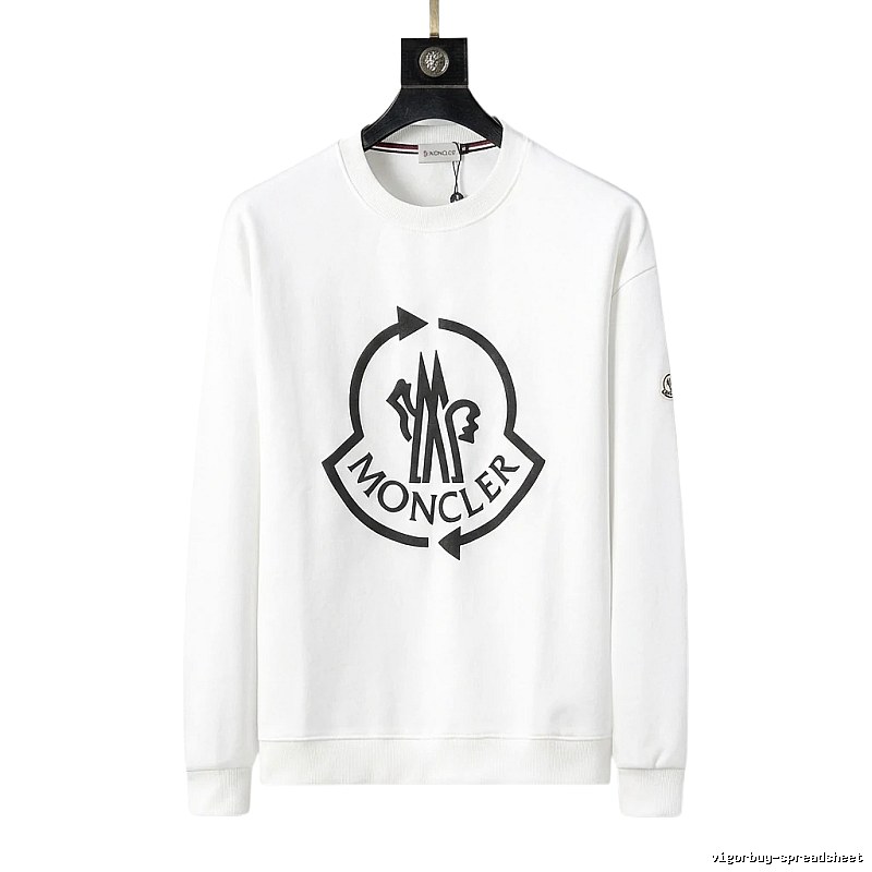Moncler Round - neck Trendy and Cool White Sweatshirt