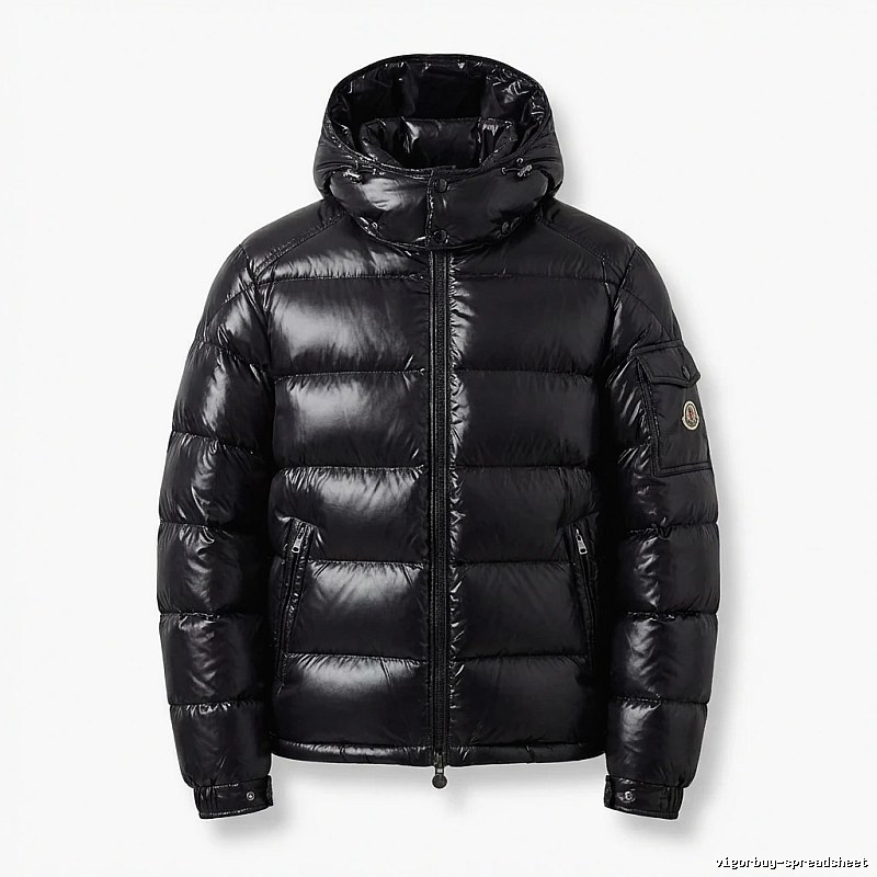 Moncler shiny black down jacket