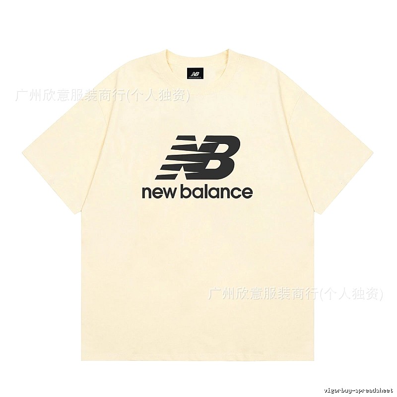 New Balance Classic Casual Style Apricot Beige Short Sleeve T-Shirt