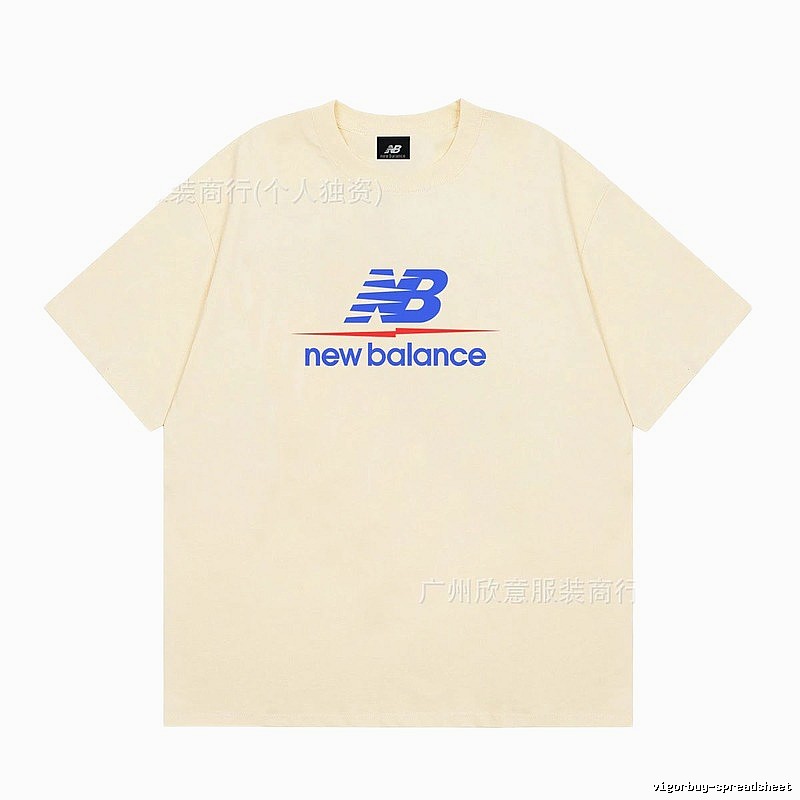 New Balance Printed Casual-style Light Beige Short-Sleeve T-Shirt