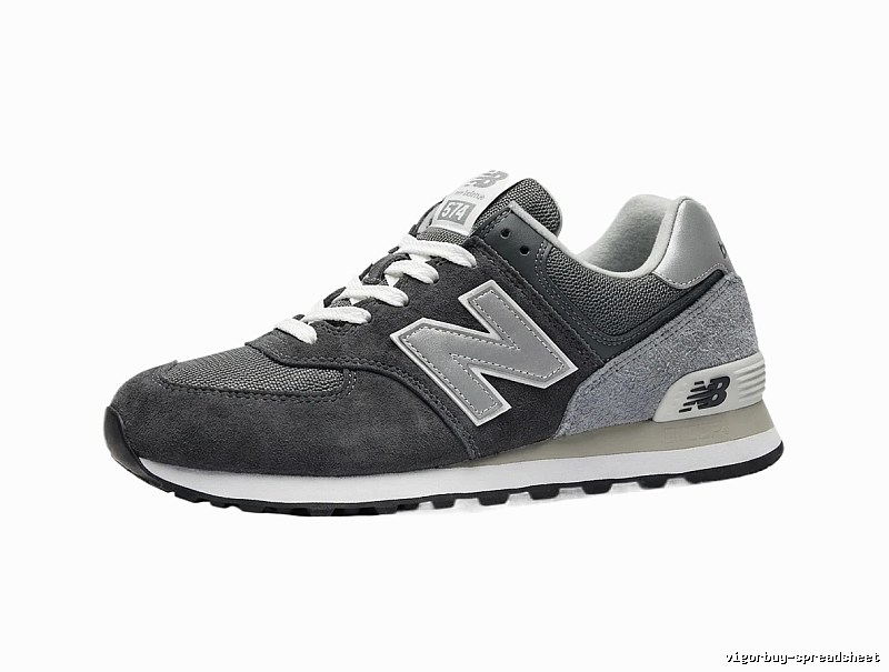 New Balance retro-style grey and black sports shoes