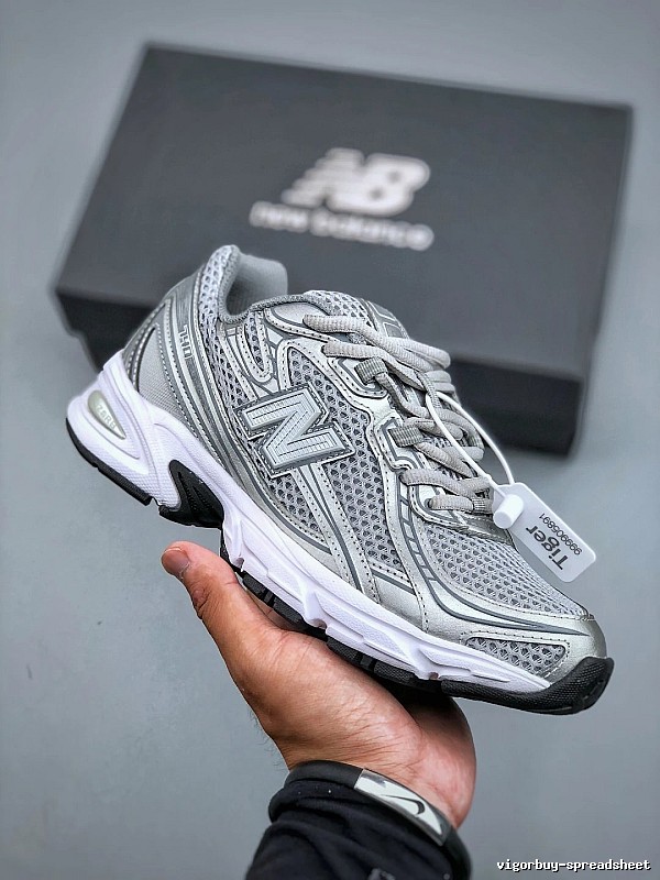 New Balance Silver Running Shoes with Wide Cushioned Base