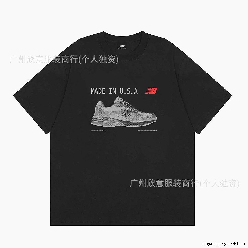 New Balance Sneaker Print Casual Style Black T-Shirt