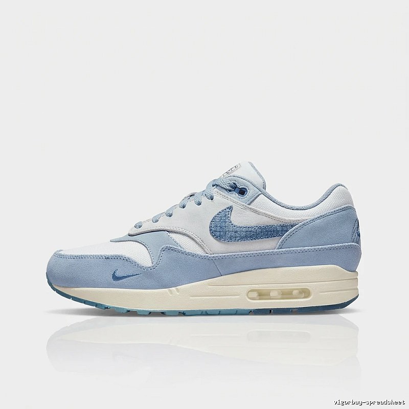 Nike Air Max 1 Denim Style Blue and White Shoes