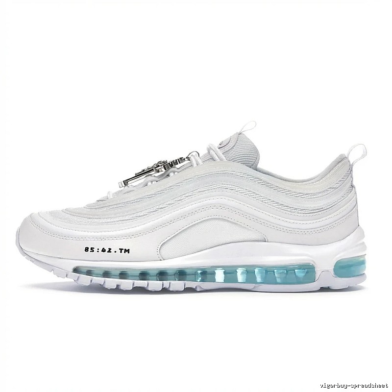 Nike Air Max 97 white trendy sneakers.