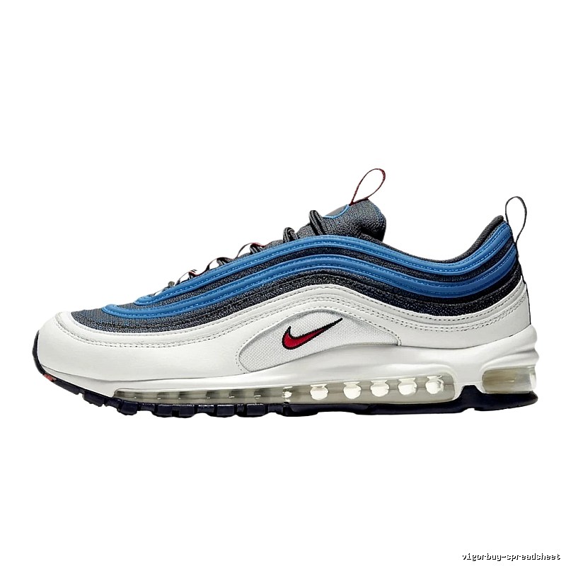 Nike Air Max retro style white and blue shoes