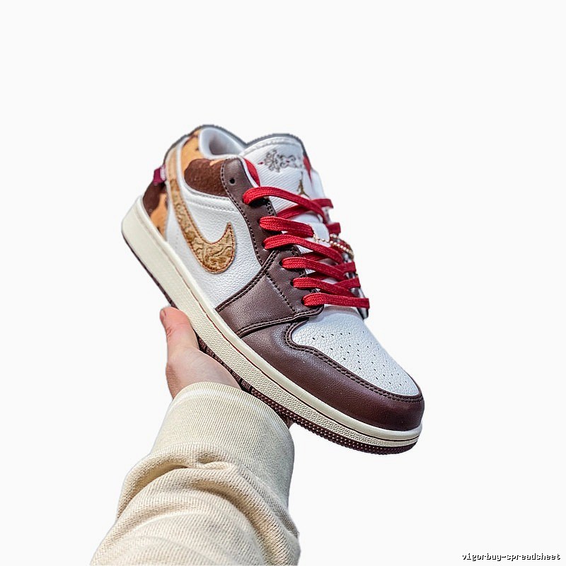 Nike AJ1 Trendy Brown and White Athletic Shoes