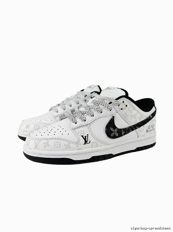 Nike and LV co-branded black and white sports shoes
