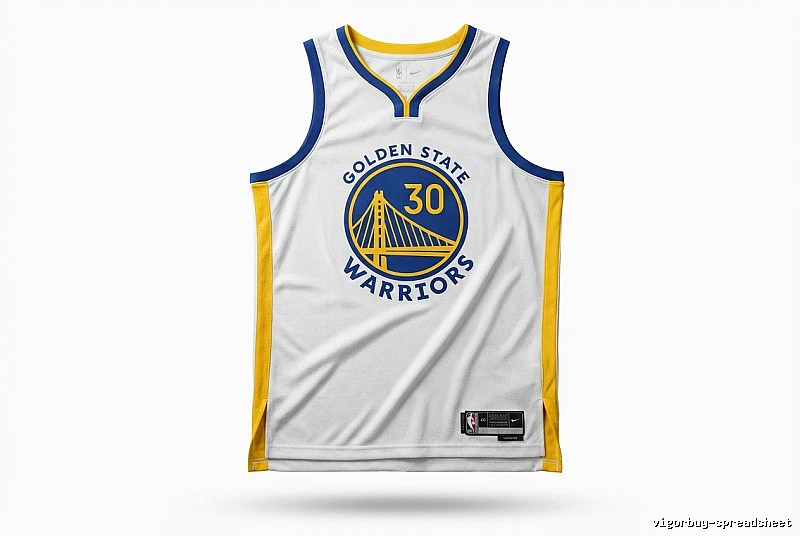 Nike Curry No.30 white, blue and yellow jersey