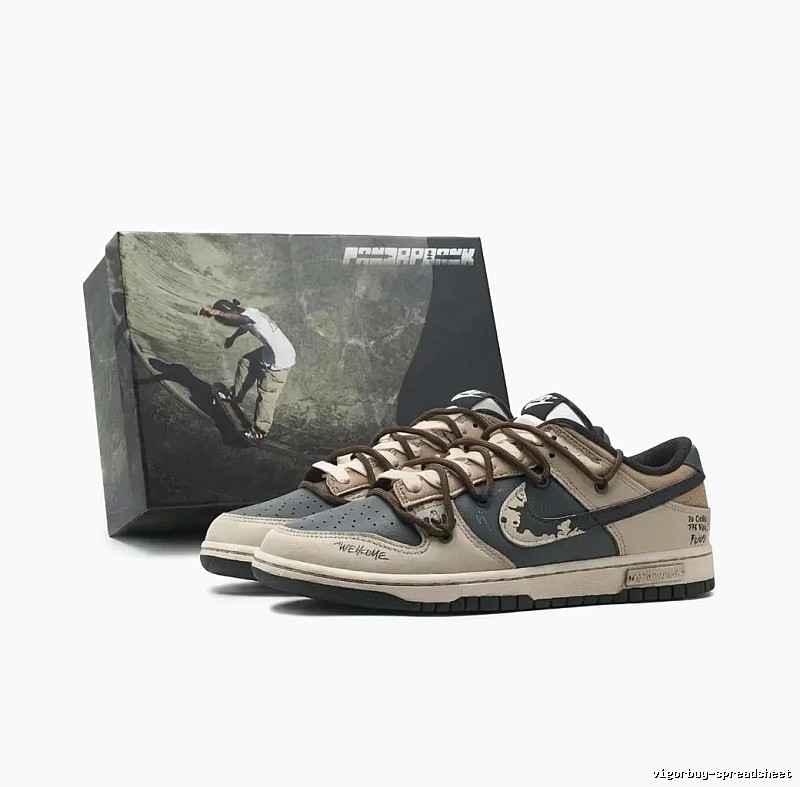 Nike Dunk Low Retro Style Grey Brown