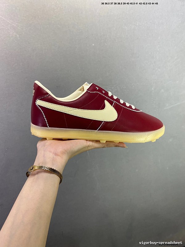 Nike Waffle-Sole Runners with Raised Heel Cushioning in Red and Cream
