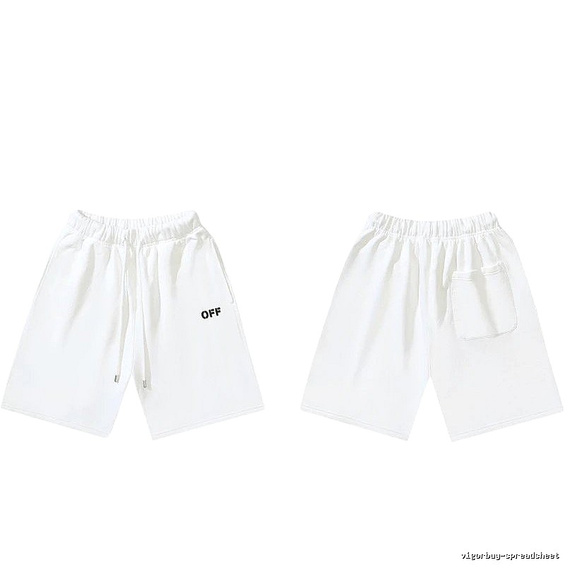 Off-White 015 Style Simple White Shorts