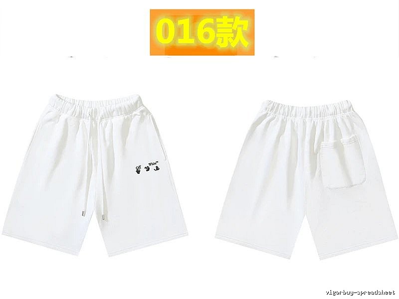 Off-White 016 Style Simple White Shorts