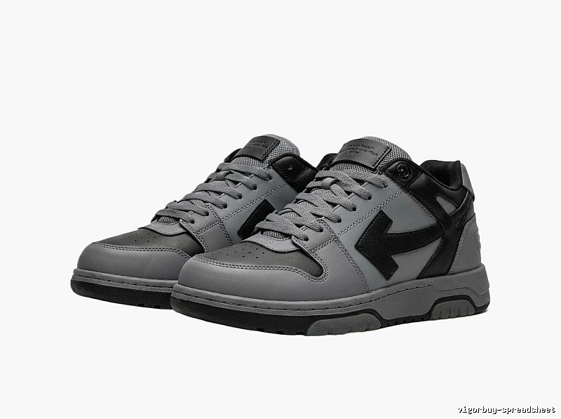 Off-White casual grey and black sports shoes