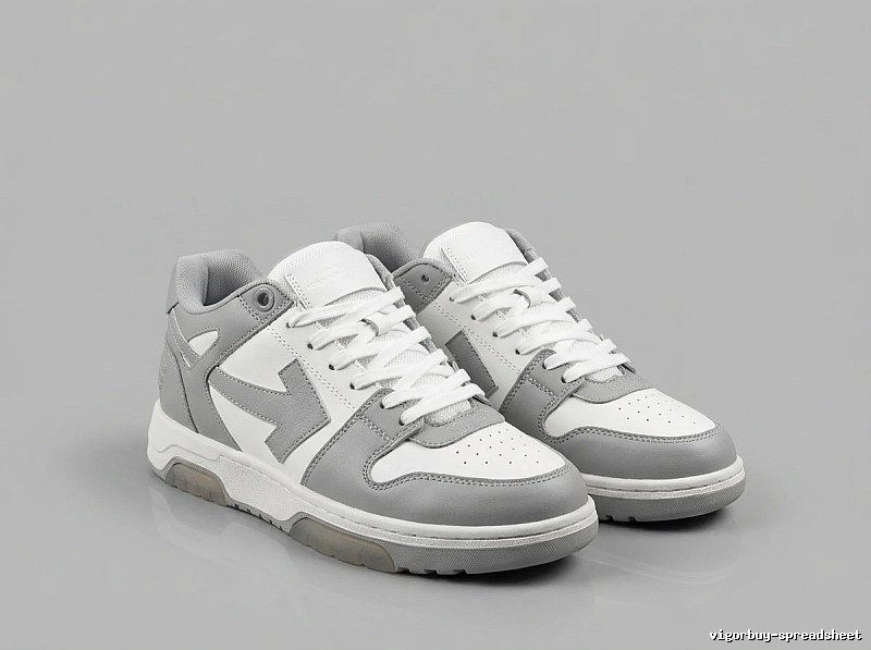Off-White Grey and White Trendy Sneakers