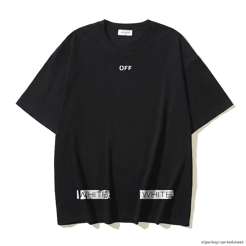 Off-White minimalist style black T-shirt