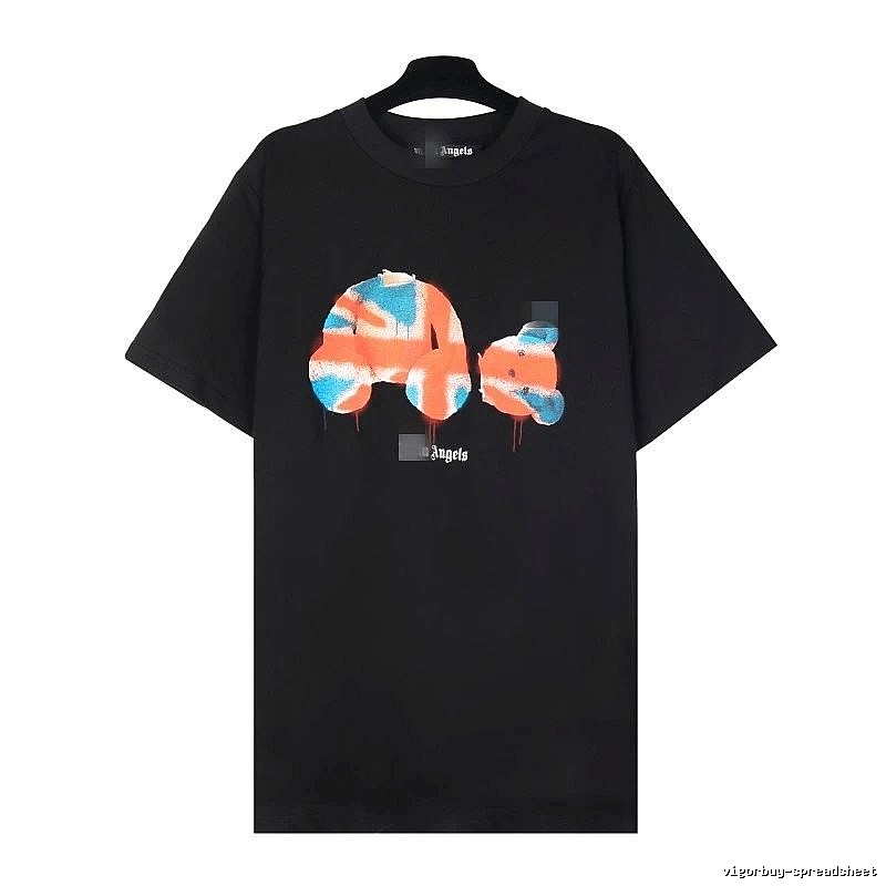 Palm Angels Daily Bear graphic T-shirt White Colorful Bear for City Outfits
