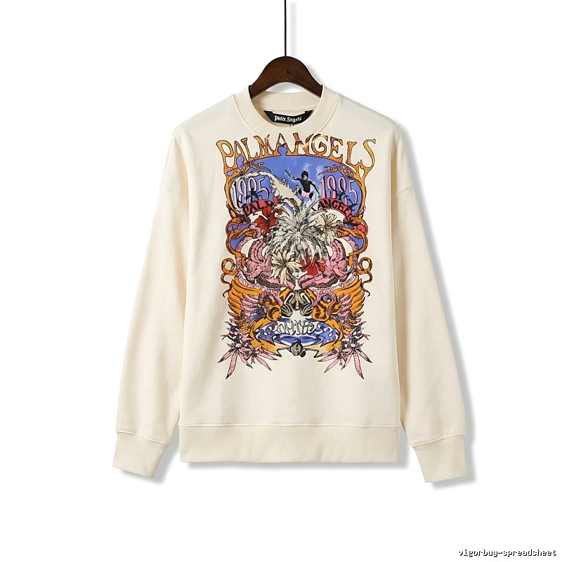 Palm Angels Retro Style Off-white Sweatshirt