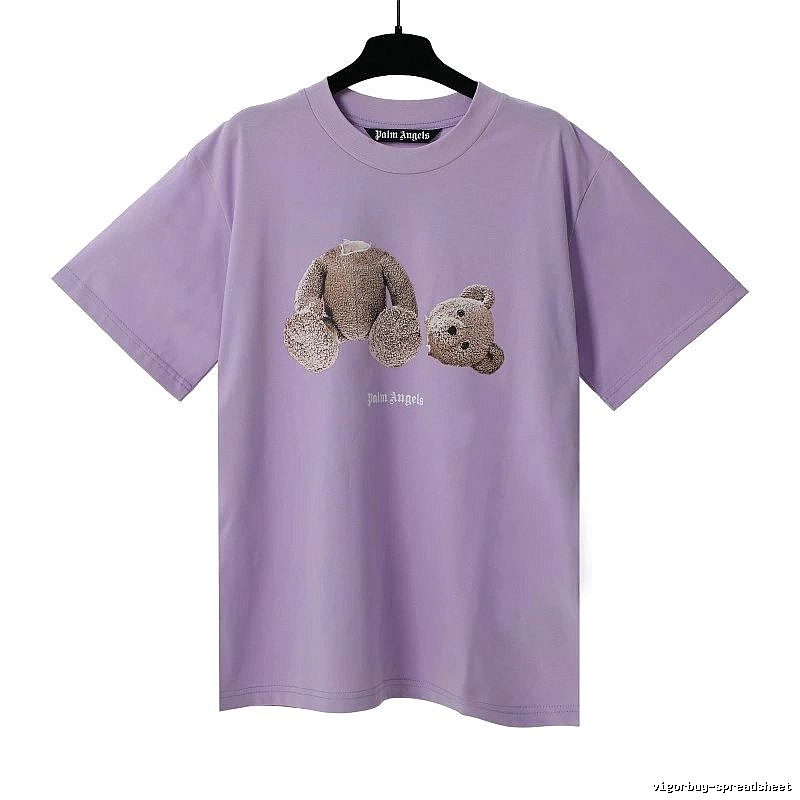 Palm Angels Urban Bear graphic T-shirt White Colorful Bear with Casual Appeal