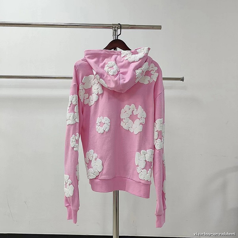 Pink Pastel Floral Hoodie Soft Color