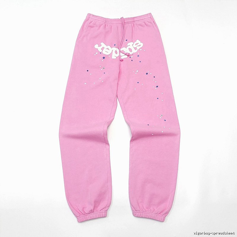 Pink Sp5der Graphic Sweatpants for travel