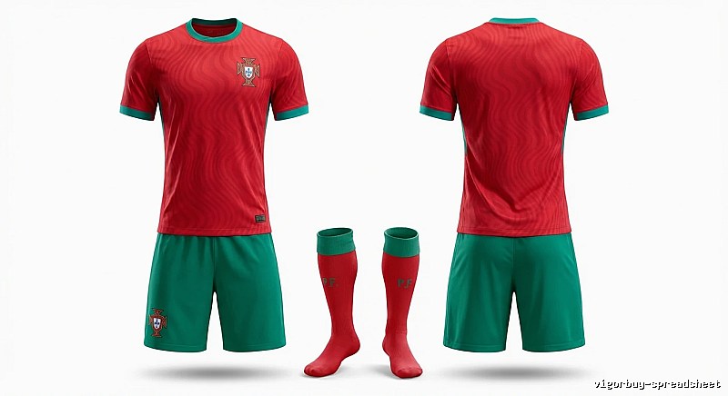 Portugal team's home jersey for the 26th - 27th season (red)