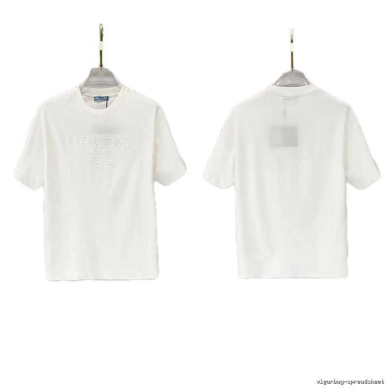 Prada Classic Collection Minimalist Style White Short-sleeved T-shirt