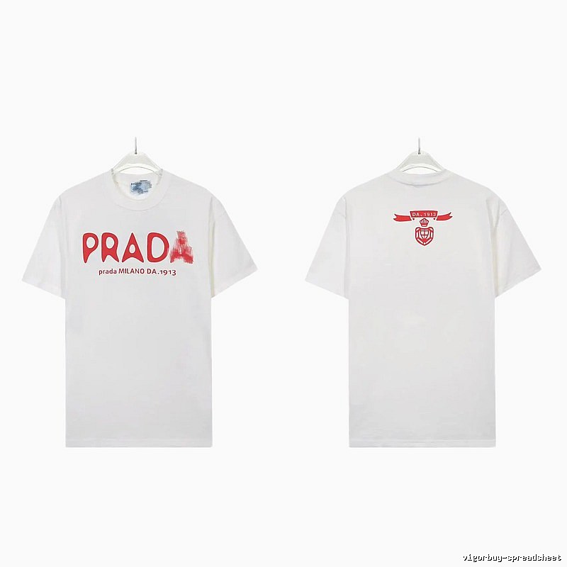 Prada Graffiti Collection Casual Style White Short-sleeve T-shirt