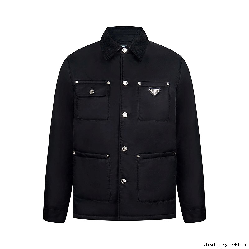 Prada Layering Utility Work Jacket with triangle logo