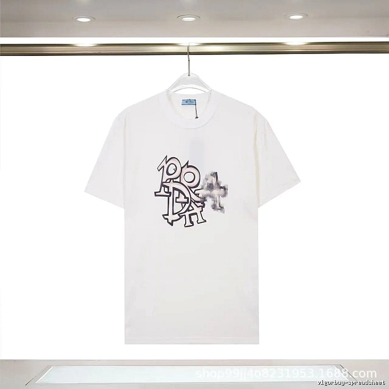 Prada Overlapping Print Street Style White Short Sleeve T-Shirt