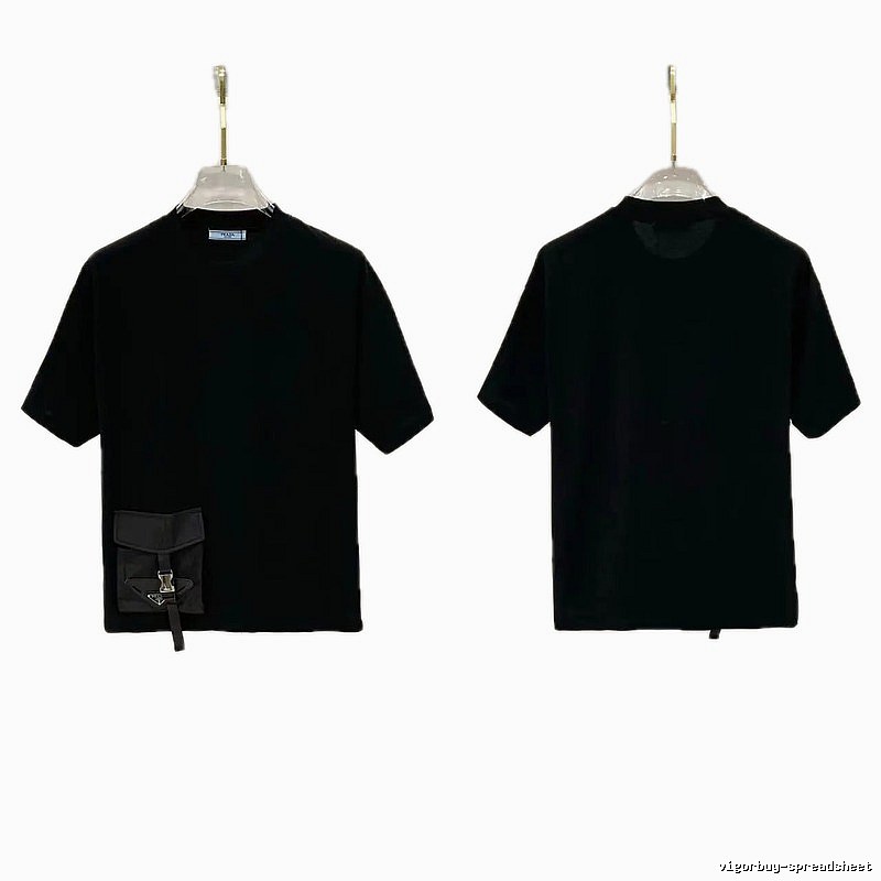 Prada Pocket Collection Minimalist Style Black Short-sleeved T-shirt