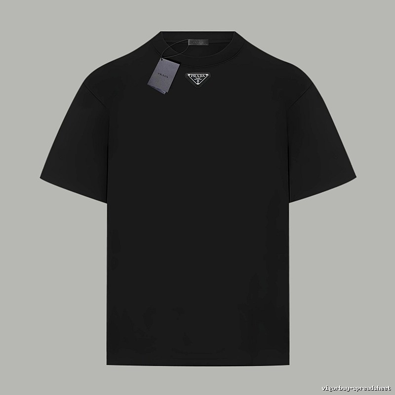 Prada Triangular Logo Simple Black T-shirt