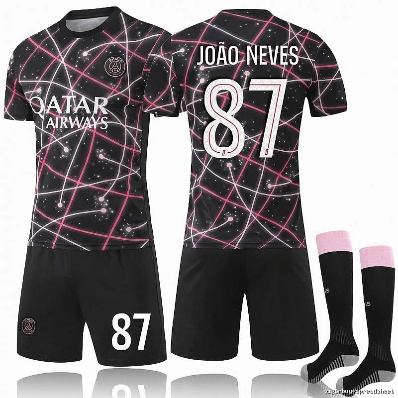 PSG No. 87 black-pink jersey