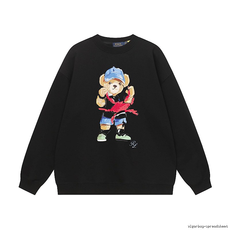Ralph Lauren Bear Streetwear Black Sweatshirt