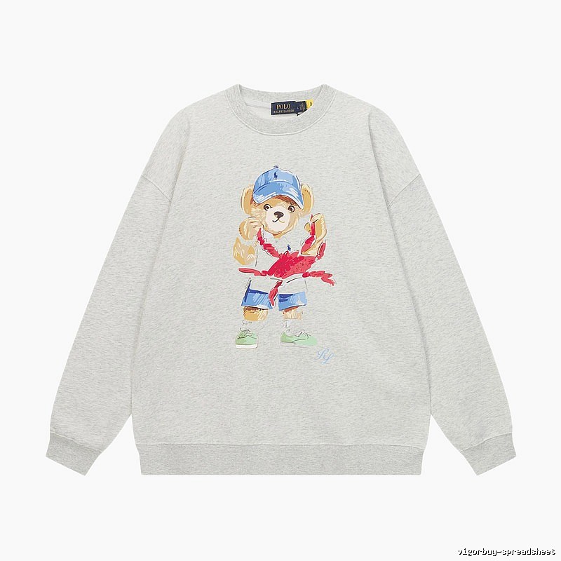 Ralph Lauren cartoon bear light gray sweatshirt