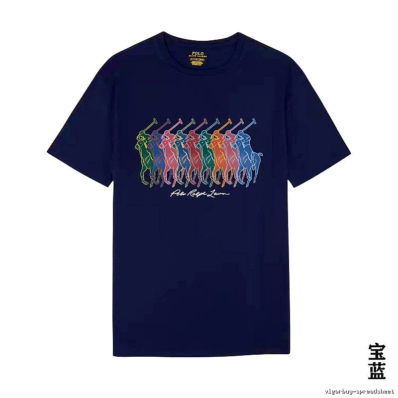 Ralph Lauren colorful retro-style royal blue T-shirt