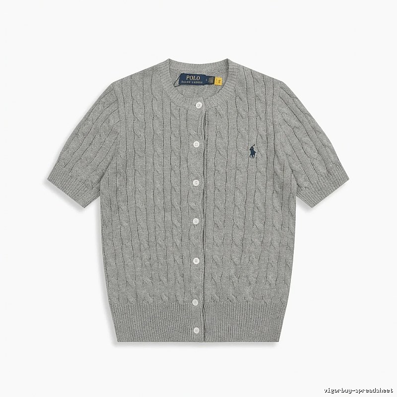 Ralph Lauren knitted retro-style grey cardigan