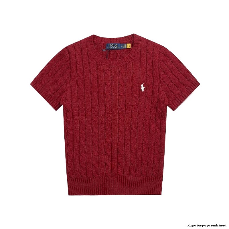 Ralph Lauren Polo Series Retro Style Burgundy Knitted Sweater
