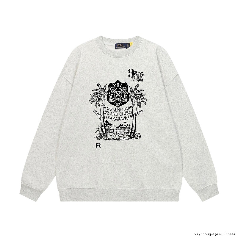 Ralph Lauren retro-style light gray sweatshirt