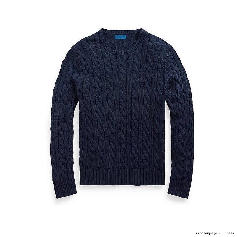 Ralph Lauren Streetwear Cable-knit sweater Navy Cable Knit with Logo Accent