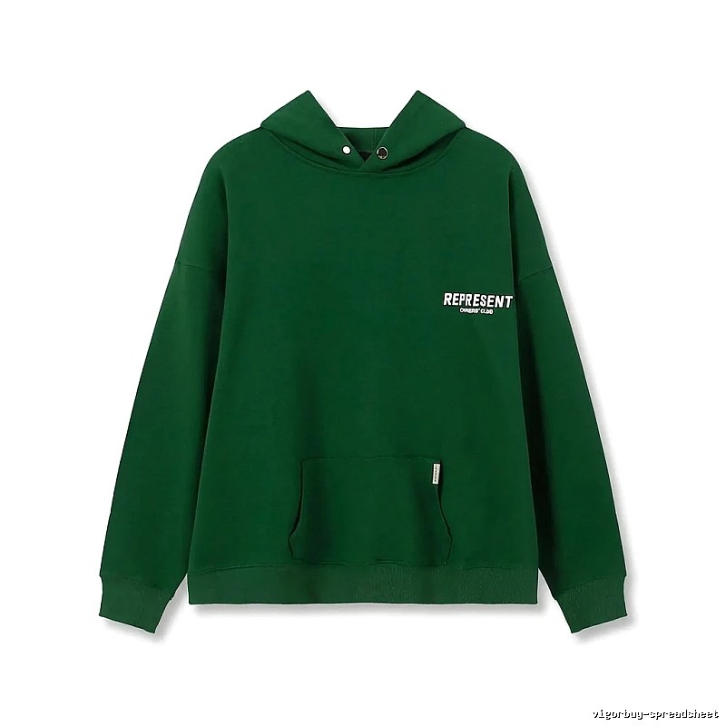 REPRESENT Simple Style Green Hoodie
