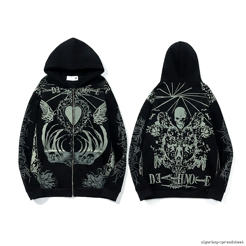 Revenge Dark Style Skull Print Hoodie