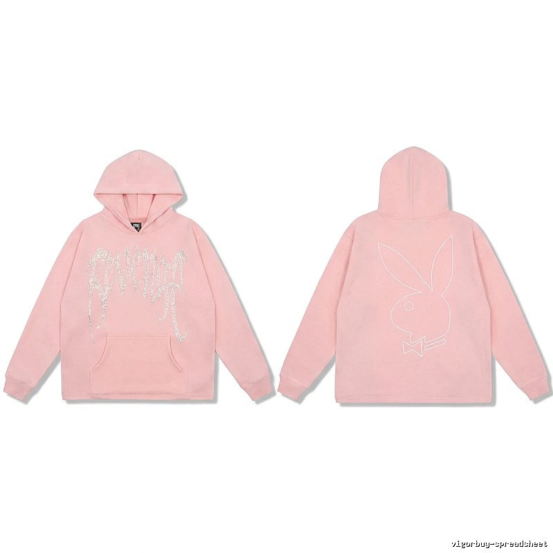 Revenge rabbit print pink hoodie