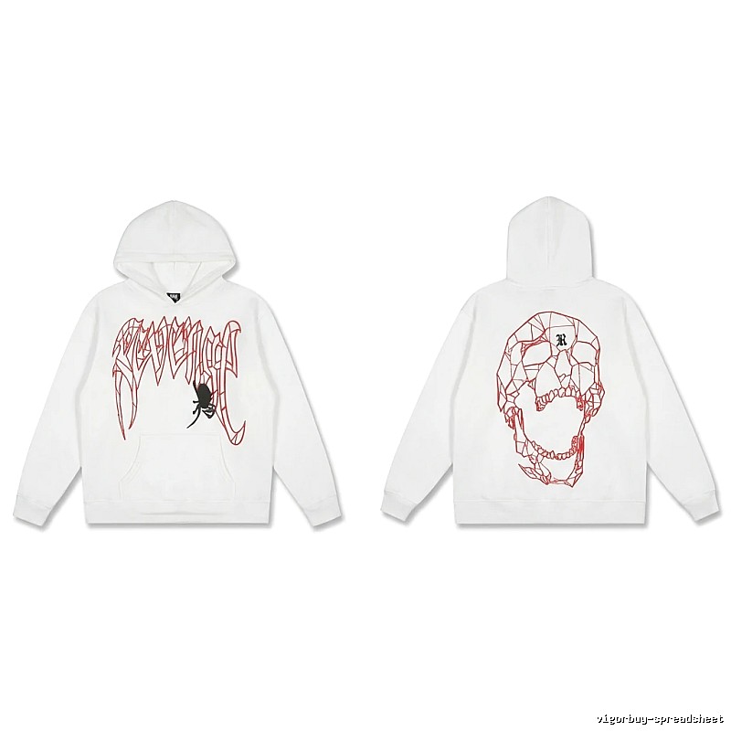 Revenge Skeleton Style White Hoodie