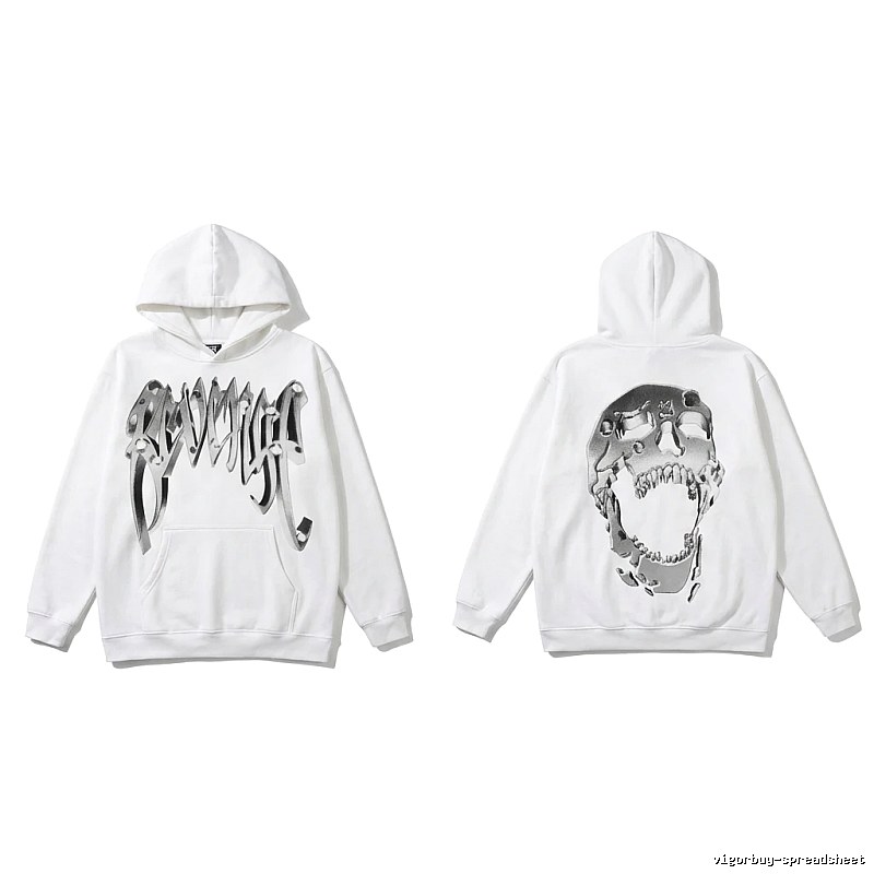 Revenge Skull Trendy Cool White Hoodie