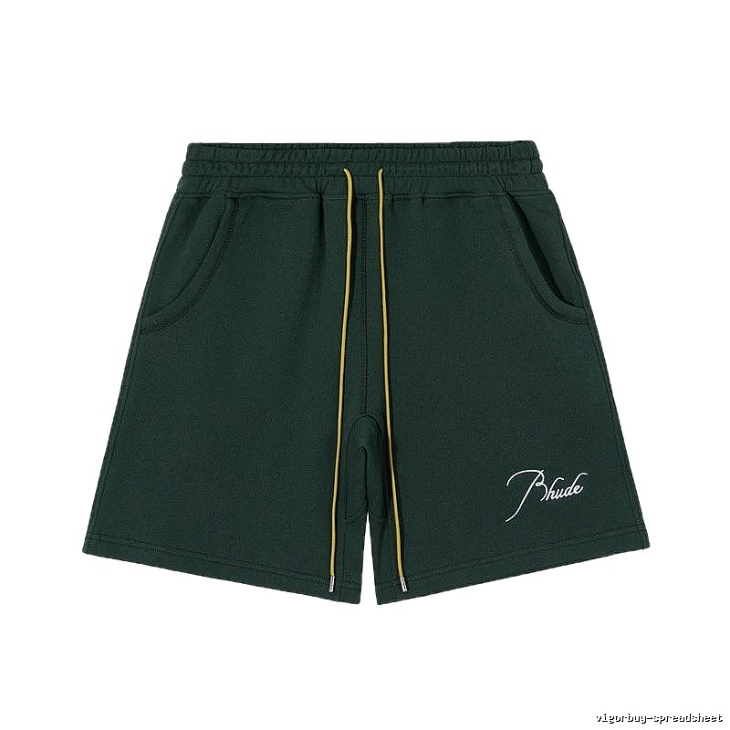 RHUDE casual style dark green shorts