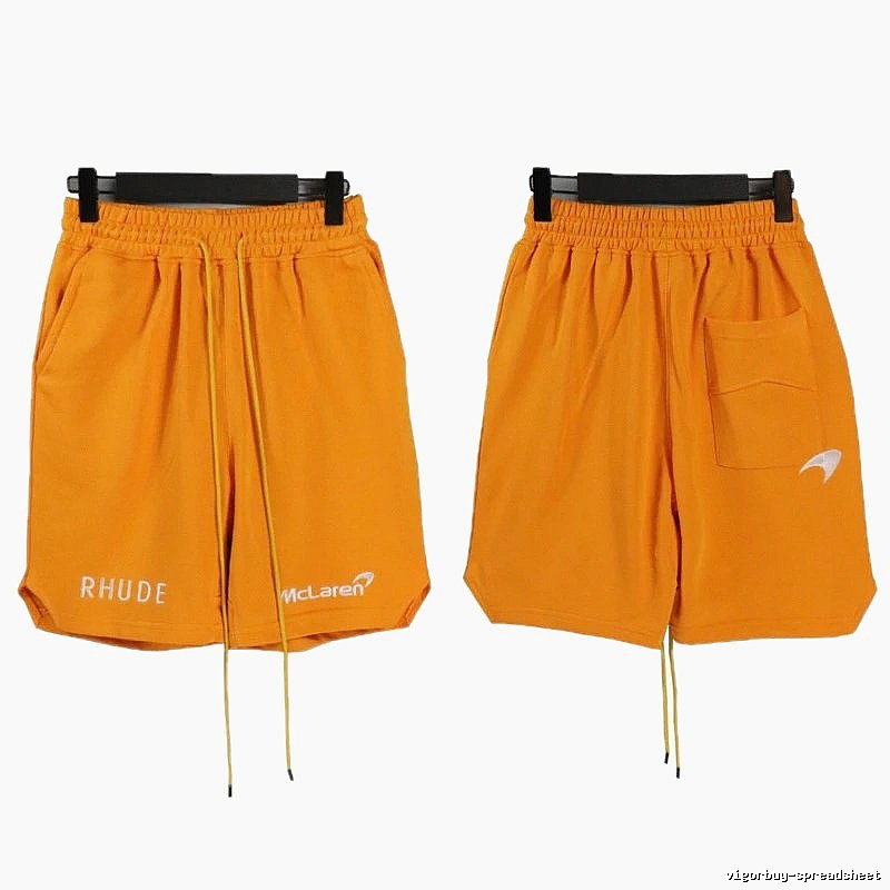 RHUDE Orange Trendy Brand Sports Shorts