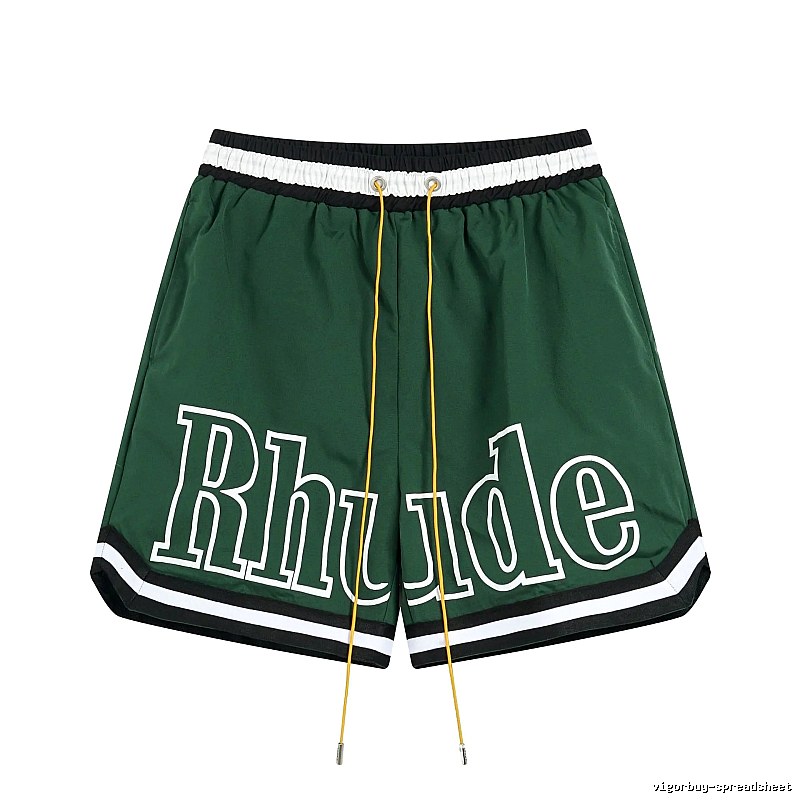 RHUDE sporty dark green shorts